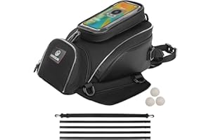 UROUK Bolsas para Depósito de Moto, Incluye Bolsa para Teléfono Celular con Pantalla Táctil de hasta 7,2 Pulgadas, Bolsa de Tanque de Motocicleta con Cubierta Impermeable (Tank Bag)