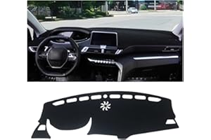 VETJMUA Car Dashboard Cover for Peugeot 3008 5008 GT Hybrid 2016 2017 2018 2019 2020 2021 2022 2023 Car Dashboard Mat Sun Protection Cover Pad Accessories (LHD Black Side)