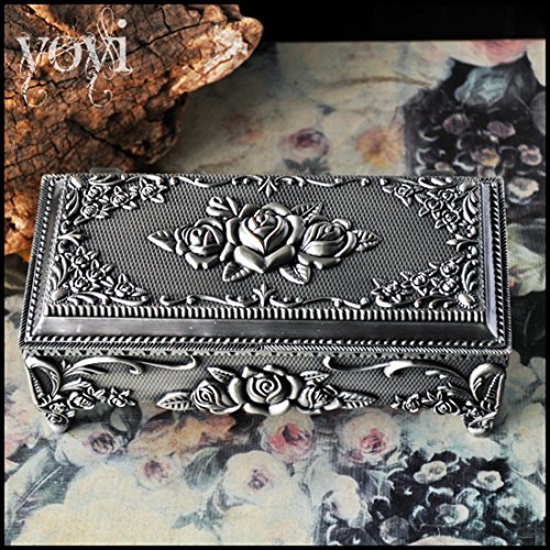 sannix Vintage tallado de lujo antiguo caja de joyería caja de regalo