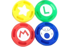SUNVALLEY Lot de 4 capuchons de joystick antidérapants colorés, compatibles avec les manettes sans fil Nintendo Switch Pro/Wii U, édition Mario anti-transpiration