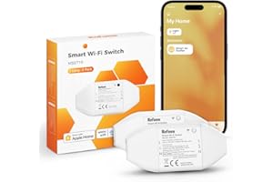 Refoss WLAN Schalter funktioniert mit Apple HomeKit, Universal Smart Schalter für Siri, Alexa, Google Home, WiFi Switch mit Fernbedienung, Sprachsteuerung, DIY WLAN Lichtschalter, 2500W, 2 Stück