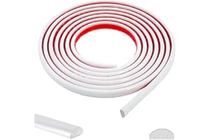 VOAKZEF 5 m Moldura flexible de despegar y pegar,molduras decorativas para paredes,molduras flexibles autoadhesivas,para azulejos,techos,bordes de azulejos de pared,bordes,marcos de espejos,armarios (Blanco)