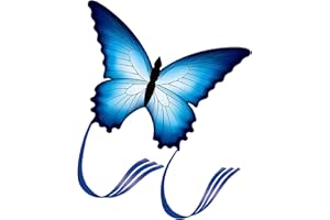 Touch the sky Cerf-Volant Papillon Bleu pour Enfants et Adultes, Facile à Voler, Conception de Structure Unique, Excellents Jeux de Plein Air et Jouets D’activité, Adaptés aux Débutants.