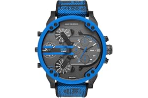 Diesel męski zegarek Mr. Daddy, kwarcowy mechanizm wielofunkcyjny z paskiem skórzanym, syntetycznym lub silikonowym