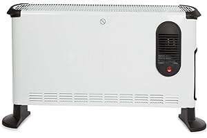 Perel Convecteur, convecteur électrique, chauffage électrique, radiateur électrique avec 3 niveaux de chauffage pour des pièces jusqu'à 75 m³, pour usage intérieur, ventilateur turbo, thermostat, 3000