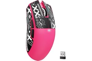 ATTACK SHARK X11SE Ratón Inalámbrico para Juegos, 63g Superligero, con Sensor PixArt PAW3311, 22000DPI, Trimodo Bluetooth/2,4GHz/con Cable, 1000Hz, Batería de 300mAh, para PC/Mac (Rojo Baya with Tape)