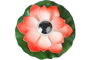 OSALADI Solarbetriebene Lotus Laterne Schwimmende Blumen Solarleuchten Lotusblume Künstliche Seerosen Wasserdicht Solar Lotusblüte Lotusblatt Licht für Pool Teich Garten Deko