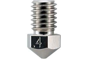 Micro-Swiss HW-NOZ-MODMK8-04 Plated Brass Wear Resistant Nozzles, 1.75 mm, RepRap - M6 (E3D/Hexagon) 0.4 mm, Bright Nickel