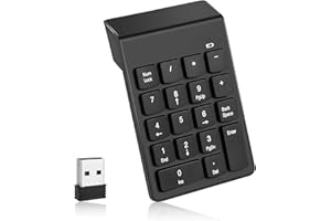 KCRNW Wireless Numeric Keypad, 2.4G Portable Number Pad with USB Receiver 18Keys Office Calculating Compatible with Windows and OS X System for Laptop Notebook Desktop PC Computer Windows System