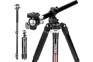 Cayer 72.5" Camera Tripod with Multi-Angle Center Column, Horizontal Tripod Monopod with Ball Head, Camera Mount Platform and Weight Bag for DSLR Camera, Camcorder Overhead Shots, 22lb Max Load