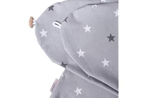 HOBEA-Germany Housse de Coussin d’Allaitement pour Oreiller d’Allaitement 190cm en différentes Couleurs et Dessins de (Motif d’étoile Grise)