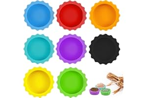CYUXING 8Pcs Crested Gecko Food Water Bowl Reusable Small Reptile Feeding Dish Gecko Tank Accessories Silicone Easy Clean for Hermit Crab Tarantula Isopods Lizard