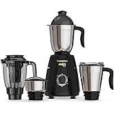 Crompton Ameo Classic 750W Mixer Grinder | Powertron Motor | MaxiGrind Technology | 3 Stainless Steel Jars | 1 Blender Jar with fruit filter | Black