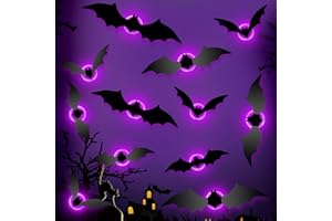 GoldRock 4 rozmiary, nietoperze 3D LED, dekoracyjne naklejki na Halloween, 24 sztuki, gotyckie, Halloween Decor Bats