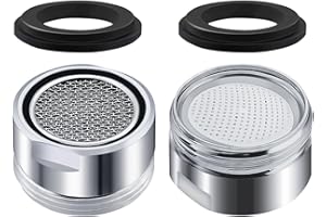 MOXYOY Tap Aerator, Tap Filter Nozzle Faucet Aerator Replacement Part with Gasket for Kitchen Bathroom Sink (2, White)