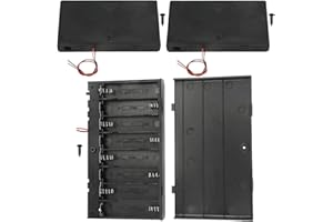 MKBKLLJY 3Pcs 8 AA 12V Thicken Battery Holder Base Box Black Battery Case Holder with ON/Off Switch,Wire,Cover and Mounting Screws,for DIY and dc equipment