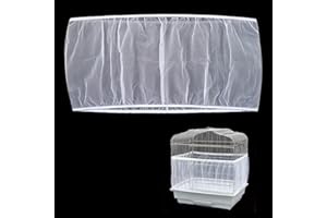 Chihutown Soft Airy Bird Cage Net Cover, Seed Catcher, Skirt Guard Gauze, Reusable (white,L)