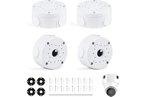 EFUTURETIME 4 Scatole di Giunzione in Alluminio per Telecamera, Universali Scatola di Montaggio da Camera Impermeabile per Bullet e Dome, Scatola Derivazione Nascondere Cavi per Interno Esterno