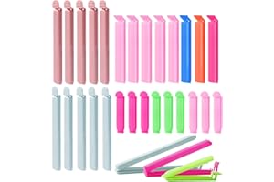 Yafe 30Pcs Bag Clips for Food Storage(3 size), Freezer Bag Clips Fridge Sealing Storage Clips Plastic Bag Sealing Clips Multicoloured Reusable for Snacks, Coffee, Food & Sandwich