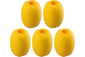 REMIXAST 5Pcs Fishing Net Floats Buoys,Marine Grade Pool Line Markers Elastic Rope Float Commercial Fishing Equipment Anti-collision EVA Material Yellow(73 * 105 * 20mm)