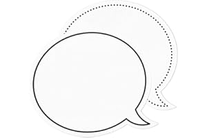 JUVALE Dry Erase Speech Bubble Cutouts for Boards, 23 x 20 cm, 48-Pack