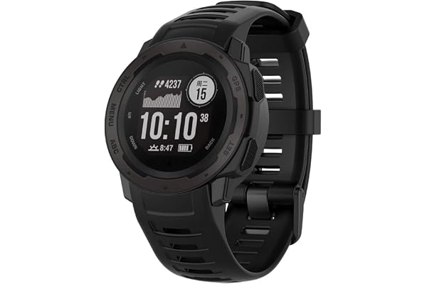 Armband Kompatibelt med Garmin Instinct 2/Instinct Solar/Instinct - Svart | 22mm Silikon Ersättningsarmband för Garmin Instinct Esports/Instinct 2 Solar