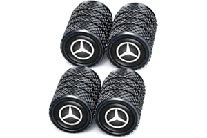 OLFJJILEDFA for Mercedes Benz Alloy Tyre Valve Caps, Car Tyre Caps Compatible with Mercedes Benz CESM CLK GLK GL AB AMG GLS GLE AMG Series, Leak-Proof Dust Caps for Car Tyres, 4PCS