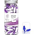 LYSIAN Ultra Soft Foam Ear Plugs Sleeping-Noise Cancelling Earplugs 38dB SNR - Sleep Ear Plugs Noise Reduction for Snoring, Mowing, Shooting Sound Block,Double Color Purple/White