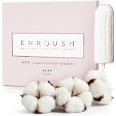 ENROUSH%100 Organik Pamuklu Tampon | Doğada &Ccedil;&ouml;z&uuml;n&uuml;r ve Toksinsiz | Hipoalerjenik - Tahriş ve Alerji Yapmaz | Ultra Emici - Sı
