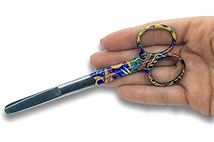 Ph Pro Heat Ciseaux de soins infirmiers à bout droit et émoussé pour bandages Motifs colorés (multicolore)