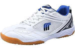 JiuQing Mens Table Tennis Shoes Womens Badminton Tennis Sneakers Non-Slip Lightweight Indoor Court Training Shoes