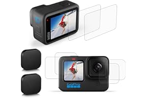 Jaimela Schutzfolie Kompatibel mit GoPro Hero 11 / Hero 10 / Hero 9 Black, Kratzfester 9H Hartglas-Bildschirmschutz, Linsenschutz, Kristallklar Display Schutz (6 Stück)