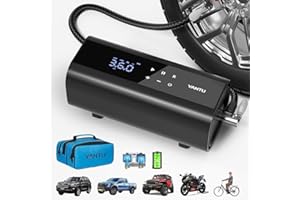 YANTU Dual Cylinder 2X Inflation,Cordless Tyre Inflator Air Compressor with 8.3-Inch Large Digital Screen,Electric 12V Car tyre Pump for Car Tire,Auto Shut Off for Heavy Duty Truck/Bike/Motorcycle