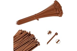 Viceree 100 Bridas Plastico Universales MARRON – 3.6x200mm- Bridas Para Cables Duraderas Y Resistentes – Bridas De Plastico Para Organización Y Gestión De Cables, Bridas Marrón