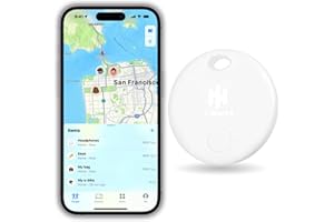 HH-TECH Smart Tag LITE For Apple iOS Devices, Key Finder, Item Finder, Replaceable Battery, Easily Track Your Wallet, Bag, Suitcase, and More Worldwide with the iPhone Find My App