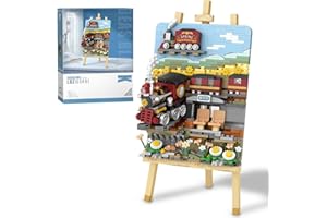 LOZ 1296 Mini blocs de construction Kit de construction 3D Art Frame Station Kit de briques Moc Street View Creative Modèle Kit de 758 pièces