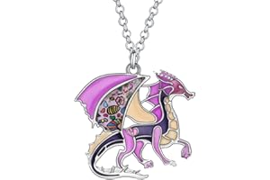 NEWEI Collar Dragon Esmaltado Dragón Colgante Cadena 20 Pulgadas Regalos Originales Para Mujer Niña