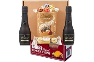 SOOLAR Gift for Her-Freixenet Prosecco & Chocolate Hamper Gift Set- Ferrero Rocher, Biscuits & Lindt Lindor Assorted Truffles- Valentine