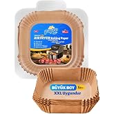 papro Airfryer Pişirme Kağıdı, Frit&ouml;z Yağlı Kağıdı, Yanmaz Kağıt XXL Uyumlu 50 Adet (Kare) (1, Kare B&uuml;y&uuml;k Boy 20x20)