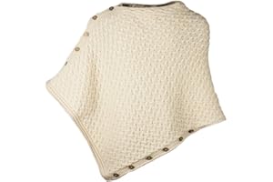 Aran Woollen Mills Supersoft Merino wełniana irlandzka peleryna/ponczo