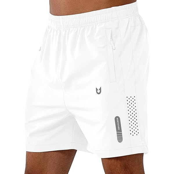 NORTHYARD Men's 7" Athletic Running Shorts With Zipper Pockets Quick Dry Lightweight Workout Gym Short - View #3