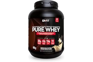 WHEY PROTEIN - Vanille - EAFIT - Marque Française N°1 en Nutrition Sportive - 32g de Proteine Whey - BCAA - Shaker Proteine - Pre Workout, Musculation - Protéines Whey - 850 g
