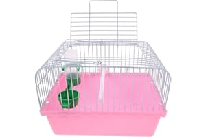 Milisten Portable Bird Cage for Parrots and Lovebirds with Perch Food Box and Water Dispenser Spacious Travel Carrier for Small Birds