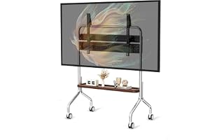 TV-bänk med hjul, staffli, rullande TV-stativ för 32–75 tums LCD, LED, OLED, platt skärm, stativ i rostfritt stål med hjul, m