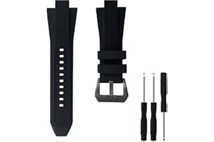 Dioway Michael Kors Ersatz-Uhrenarmband, Gummi, Silikon, 13 x 29 mm, mit schwarzer Schnalle für Michael Kors – MK8380 MK8356 MK8295 MK9020 – Michael Kors Uhrenarmband