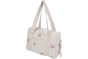 PYHODI Borsa Portaoggetti per Passeggino, Borsa per Pannolini per Passeggino, Borsa per Ospedale per Mamma, Borse per Pannolini, Grande capacità, Tasca con Cerniera, Riutilizzabile (Borsa Coniglio)