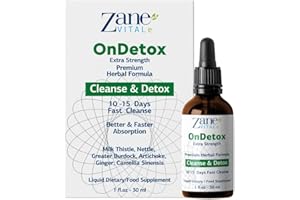 ZANE VITALE Zane OnDetox │10 – 15 Days Fast Liver Cleanse, Kidney Support | Detox & Repair Supplement with Milk Thistle, Nettle, Greater Burdock, Artichoke & More | Vegan | Non-GMO | Gluten-Free | 1 Fl Oz.- 30ml