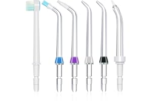 HWXTOXY Replacement Tips for Waterpik Water Flosser Classic Jet Tips Waterpik' Replacement Parts and Other Oral Irrigators (AquaFlosser 6 Tips)