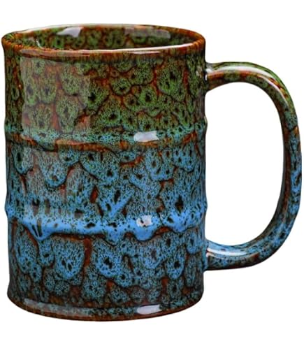 Grande Tasse à Café 600 Ml En Céramique Vintage Forme Tonneau - Rouge Ou Vert - 7