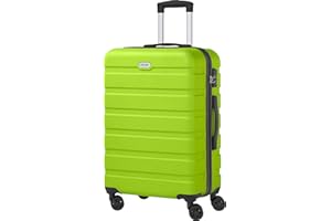 AnyZip Suitcase Medium PC ABS Hard Shell Lightweight Luggage with 4 Double Universal Wheels TSA Lock 24-Inch（AppleGreen）